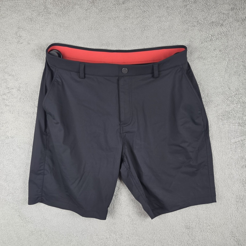 REDVANLY Hanover Golf Shorts Men's L Black 9" Pull On Stretch Performance EUC